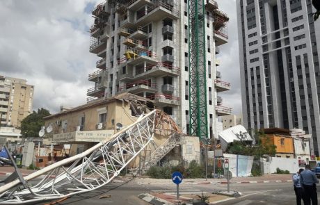 שני פצועים מקריסת מנוף ברחוב הירדן ברמת גן